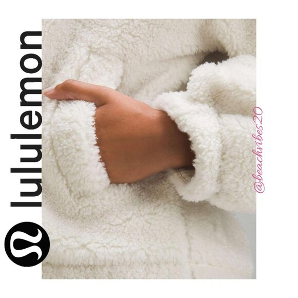 LULULEMON ATHLETICA Cinchable Fleece Zip-Up Bone 8 EUC - Picture 5 of 7